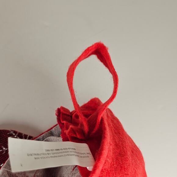 Red Christmas Stocking Glitter Silver Snowflakes 16" Hanging Holiday Decor - Picture 8 of 14